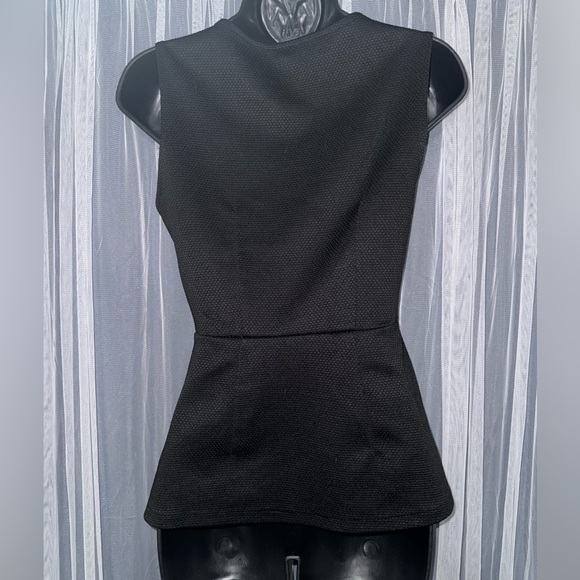 H&M Black Peplum Lace Overlay Blouse Top (S) - Picture 2 of 5
